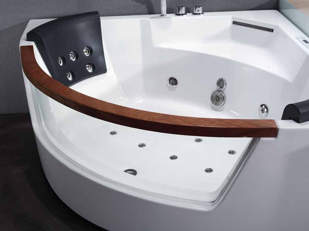 Clear Rounded Corner Acrylic Whirlpool Bathtub for Two by Eago