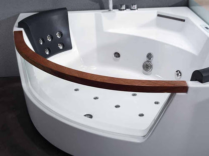 Clear Rounded Corner Acrylic Whirlpool Bathtub for Two by Eago