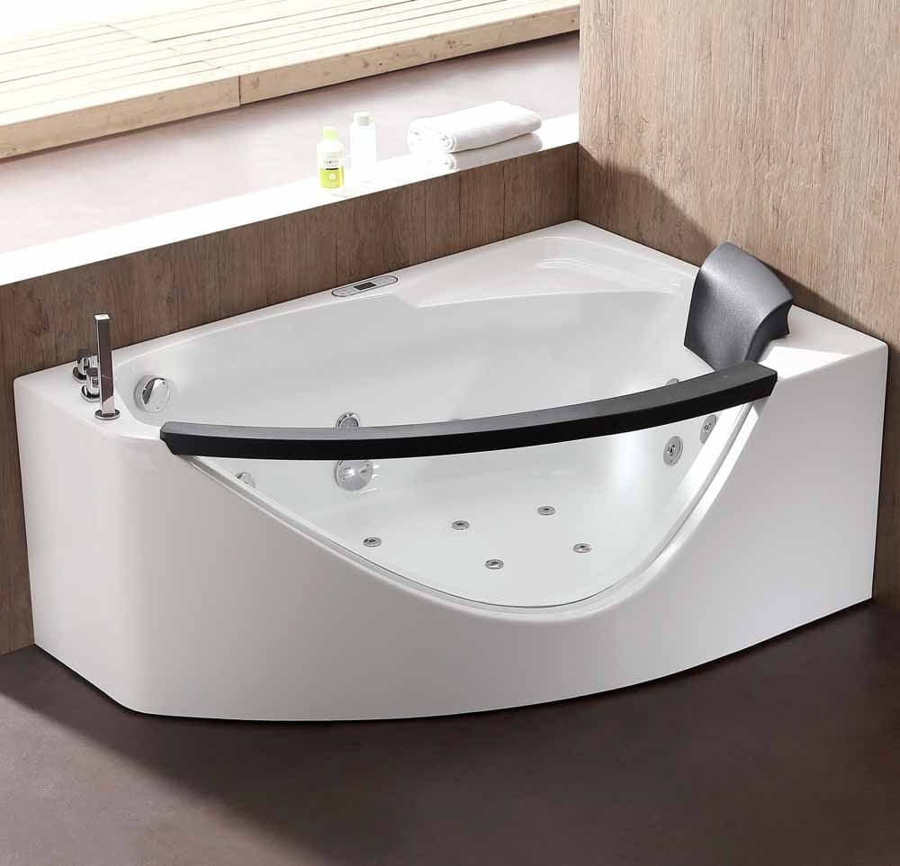 Clear Rounded Left Corner Acrylic Whirlpool Bathtub by Eago