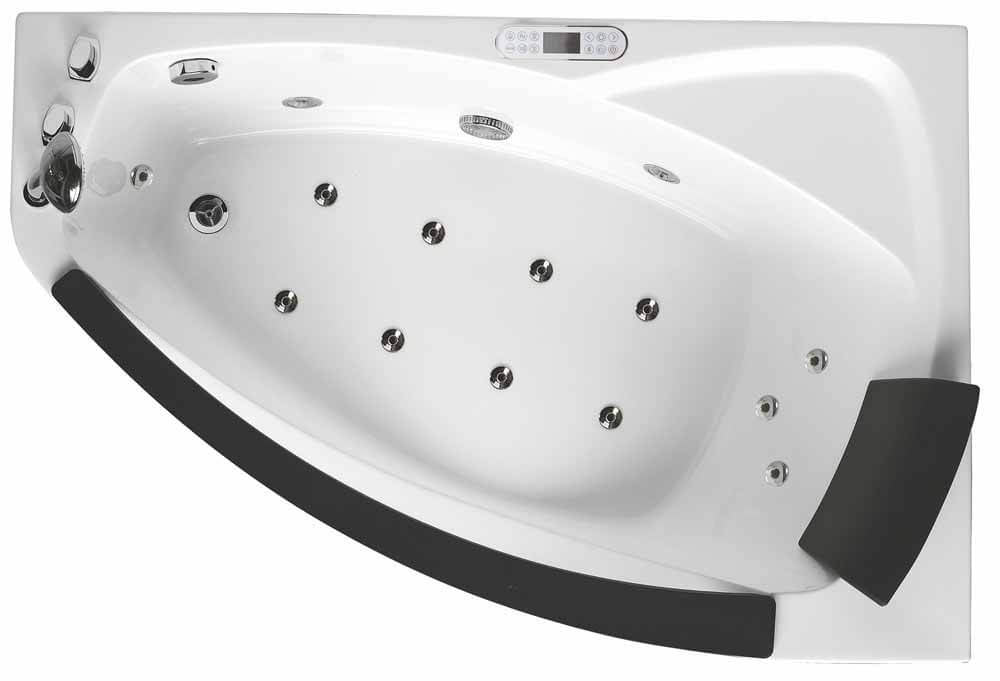Clear Rounded Left Corner Acrylic Whirlpool Bathtub by Eago