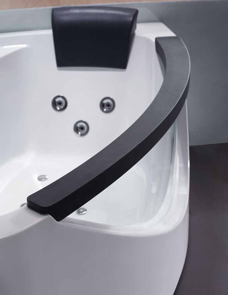 Clear Rounded Right Corner Whirlpool Bathtub by Eago