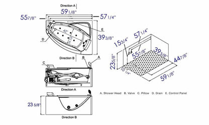 Clear Rounded Right Corner Whirlpool Bathtub by Eago