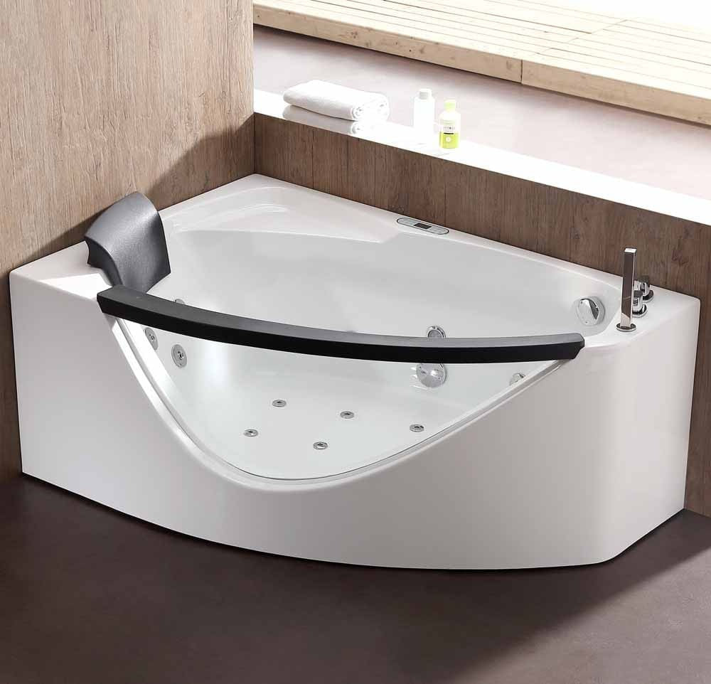 Clear Rounded Right Corner Whirlpool Bathtub by Eago