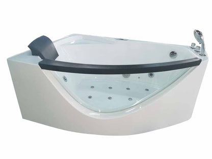 Clear Rounded Right Corner Whirlpool Bathtub by Eago