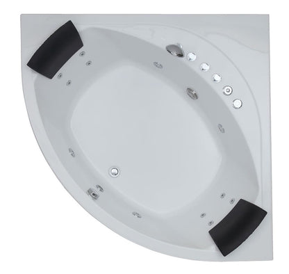 Rounded Modern Double Seat Corner Whirlpool Bath Tub with Fixtures by Eago