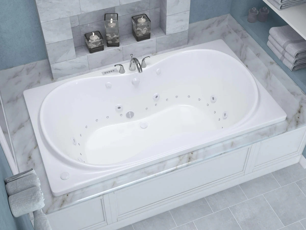 Whisper  42 in. x 71.75in. Air and Whirlpool Jetted Bathtub in White with Reversible Drain