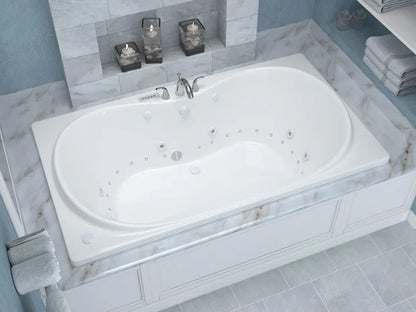 Whisper  35.625 x 72 in. Air and Whirlpool Jetted Bathtub in White with Reversible Drain