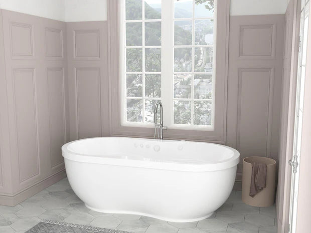 Atlantis Whirlpools Embrace 34 x 71 Oval Freestanding Air & Whirlpool Water Jetted Bathtub