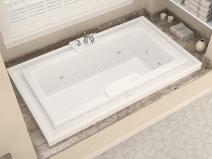 Infinity 46 x 78 Rectangular Whirlpool and Air Bathtub with Center drain and VS Jets and Aroma in Glossy White