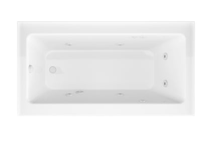 Soho Amber 60 in. x 30 in. Rectangular Whirlpool Bathtub with Left Side Drain and V-Style Back Jets in Glossy White