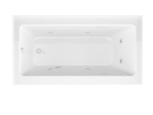 Soho Amber 60 in. x 30 in. Rectangular Whirlpool Bathtub with Left Side Drain and V-Style Back Jets in Glossy White