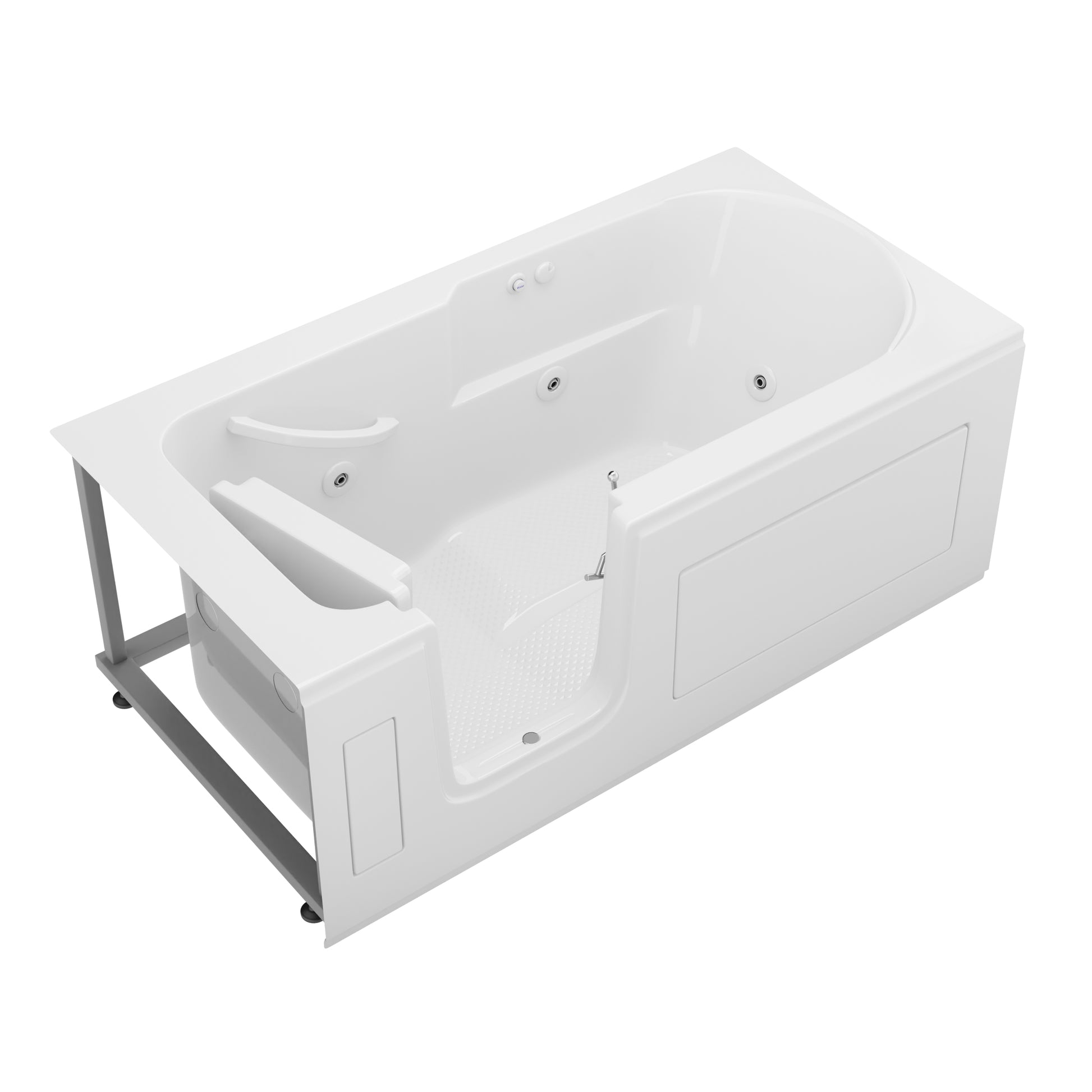 MediTub Collection 30x59 left-drain walk-in whirlpool tub, white, low-entry