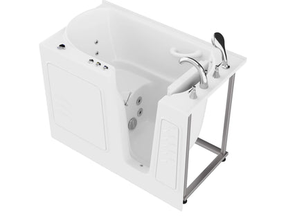 Coupe Series 29 in. x 52 in. Right Drain Quick Fill Walk-In Whirlpool Tub with Powered Fast Drain in White