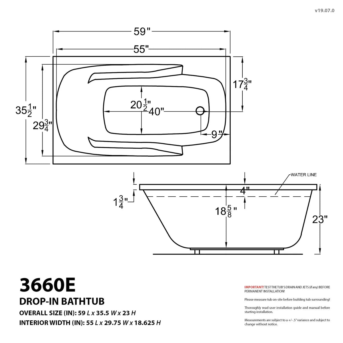 Coral 59 in. x 36 in. Rectangular Whirlpool and Air Bathtub with Left Drain and VS Jets and Aromatherapy in Glossy White
