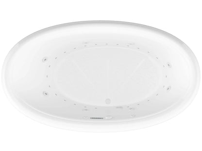 Petite 44 x 78  Oval Air and Whirlpool Jetted Bathtub with Center Drain in White