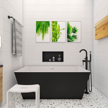 Black & White Rectangular Soaking Bathtub by Alfi