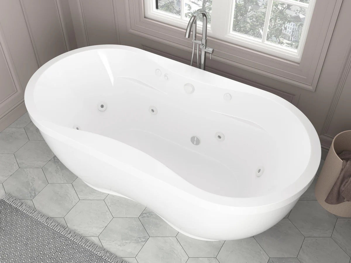 Atlantis Whirlpools Embrace 34 x 71 Oval Freestanding Whirlpool Jetted Bathtub