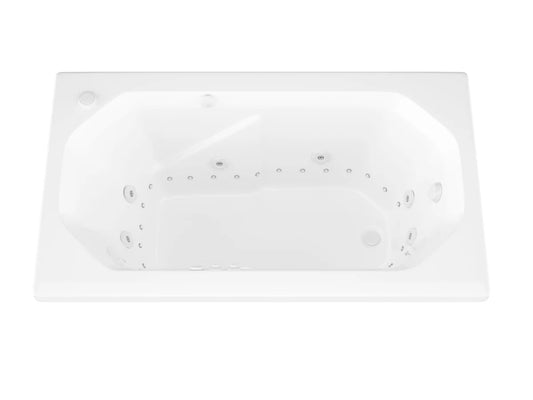 Mirage 36 x 60 Rectangular Air and Whirlpool Jetted Bathtub in White with Reversible Drain