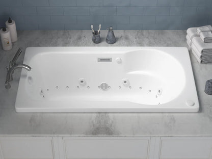 Zepher  32 in. x 60 in. Air and Whirlpool Jetted Bathtub in White with Reversible Drain