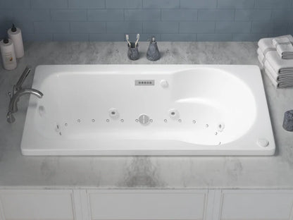 Zepher  32 in. x 60 in. Air and Whirlpool Jetted Bathtub in White with Reversible Drain