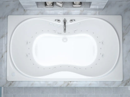 Whisper 42 x 72 Rectangular Air & Whirlpool Jetted Bathtub with Reversible Drain