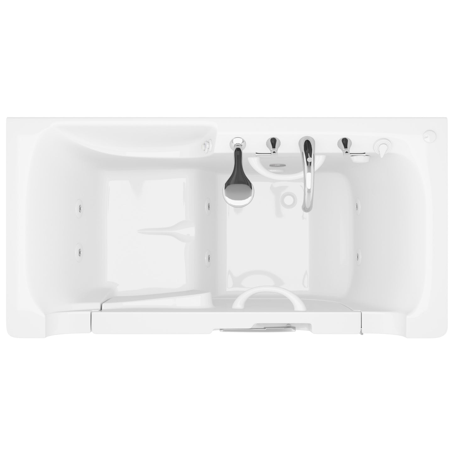 MediTub Collection 30x60 Whirlpool jetted bathtub with right drain, white, powered fast drain