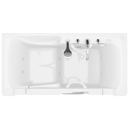 MediTub Collection 30x60 Whirlpool jetted bathtub with right drain, white, powered fast drain