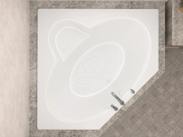 Sublime 60 in. x 60 in. Corner Soaking Bathtub with Center Drain in White