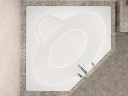 Sublime 60 in. x 60 in. Corner Soaking Bathtub with Center Drain in White