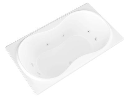 Star Series 72 in. x 36 in. Rectangular Whirlpool Bathtub with Center drain and V-Style Back Jets in Glossy Smooth White
