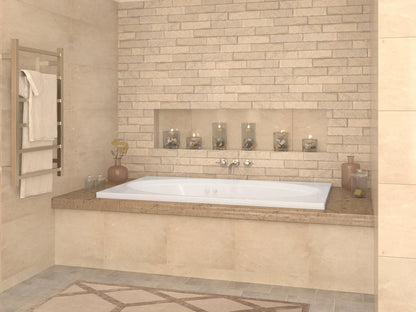 Vogue 42 x 72 Rectangular Whirlpool Jetted Bathtub with Reversible Drain