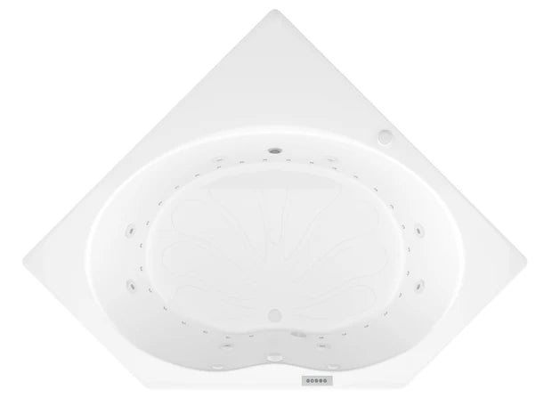 Eclipse  60 in. x 60 in. Corner Air and Whirlpool Jetted Bathtub with Right Drain in White