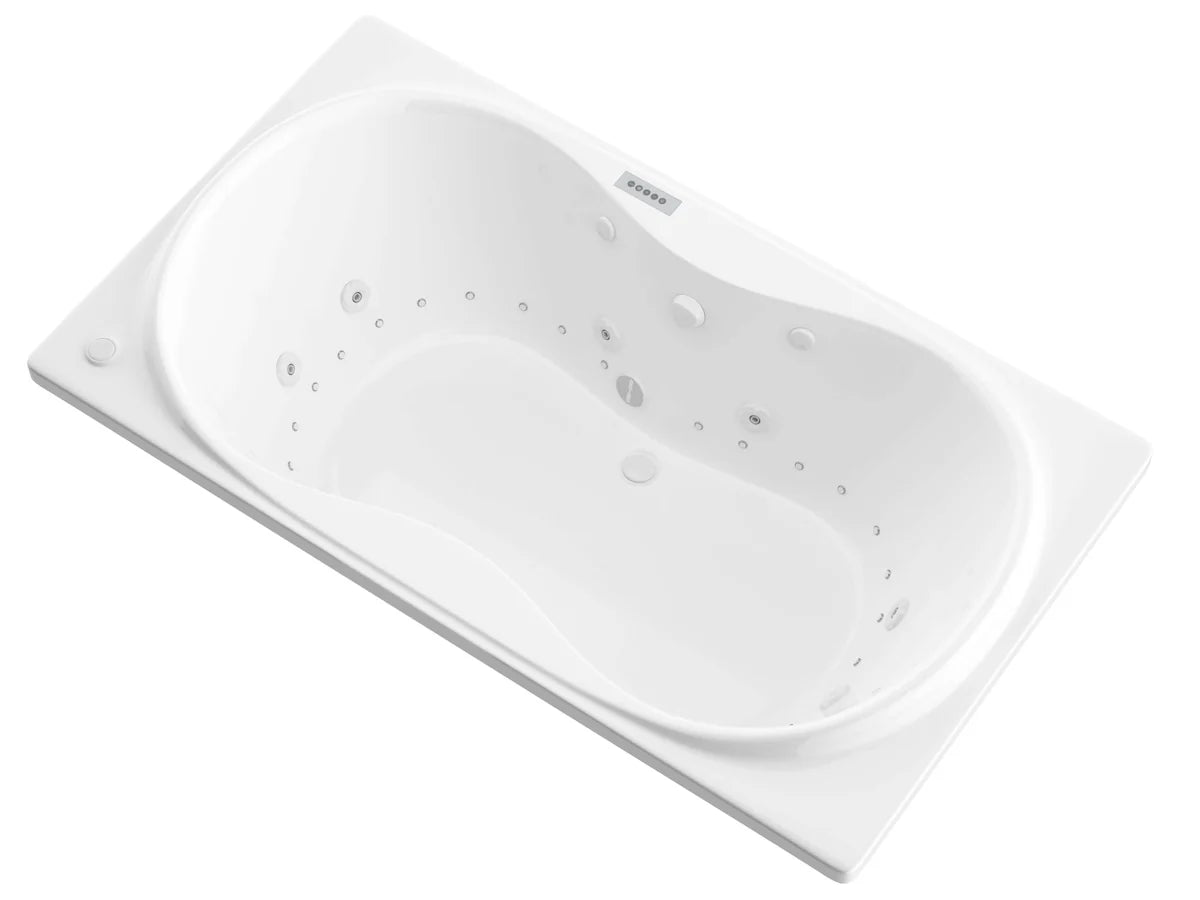 Whisper  42 in. x 71.75in. Air and Whirlpool Jetted Bathtub in White with Reversible Drain