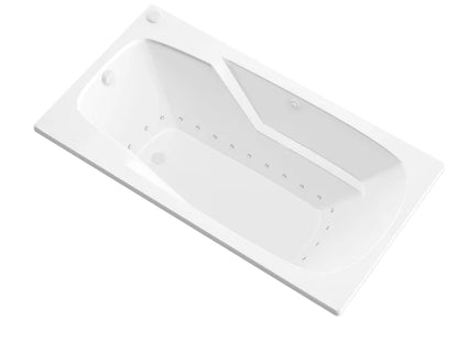 Eros 42 x 72 Rectangular Air Bathtub with Left Side Drain and Aromatherapy in Glossy Smooth White