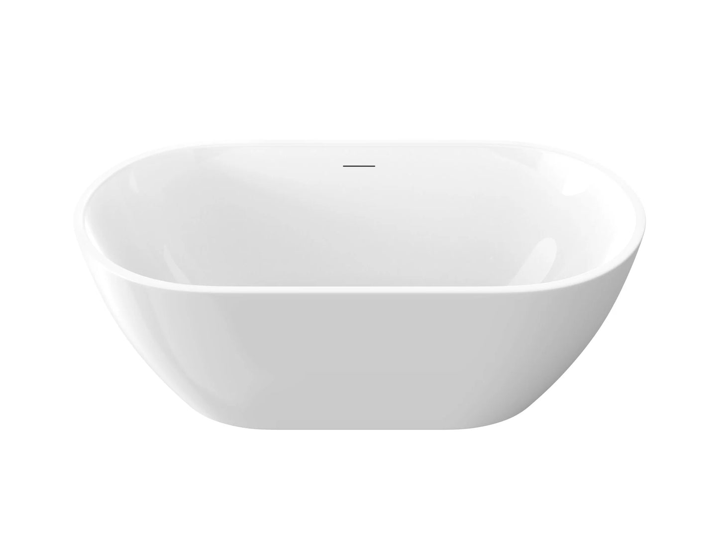 Mone 59 in. Acrylic Glossy Flatbottom Bathtub in White