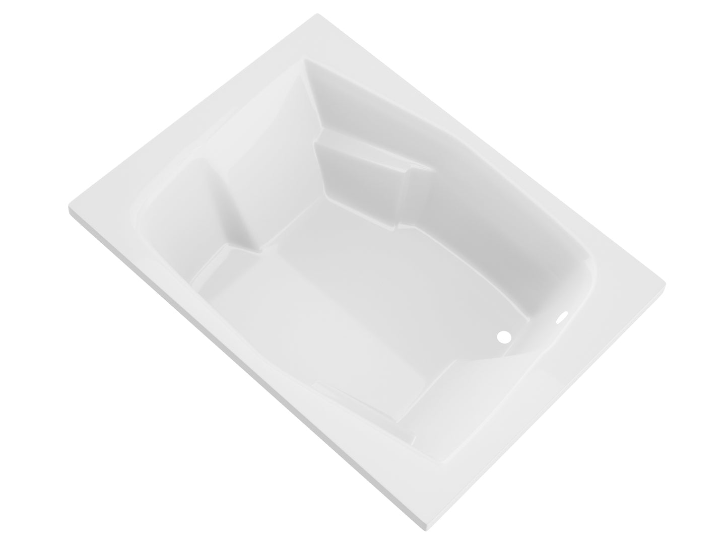 Caresse 72 in. x 54 in. Rectangular Soaking Bathtub with Center Drain in White