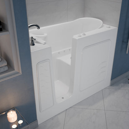 Meditub Collection 26 X 53 Left Drain Air Jetted Bathtub Aroma Chromatherapy