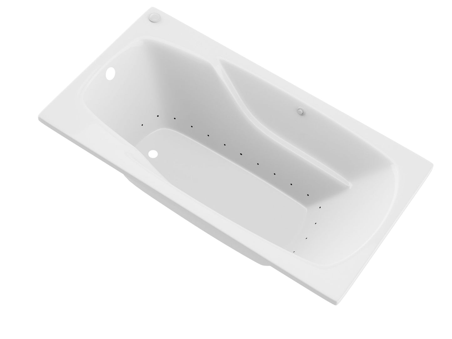Coral Series 59 in. x 32 in. Rectangular Air Bathtub with Right Side Drain and Aromatherapy in Glossy Smooth White