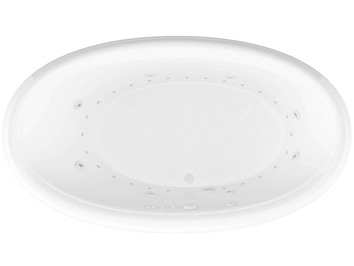Topaz Series 78 in. x 44 in. Oval Whirlpool and Air Bathtub with Center drain and V-Style Back Jets in Glossy White