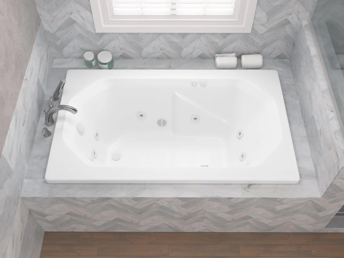 Onyx Series 60 in. x 36 in. Rectangular Whirlpool Bathtub with Left Side Drain and V-Style Back Jets in Glossy White