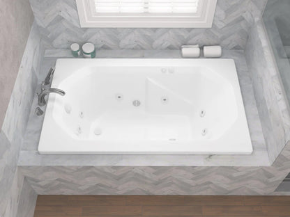 Onyx Series 60 in. x 36 in. Rectangular Whirlpool Bathtub with Left Side Drain and V-Style Back Jets in Glossy White