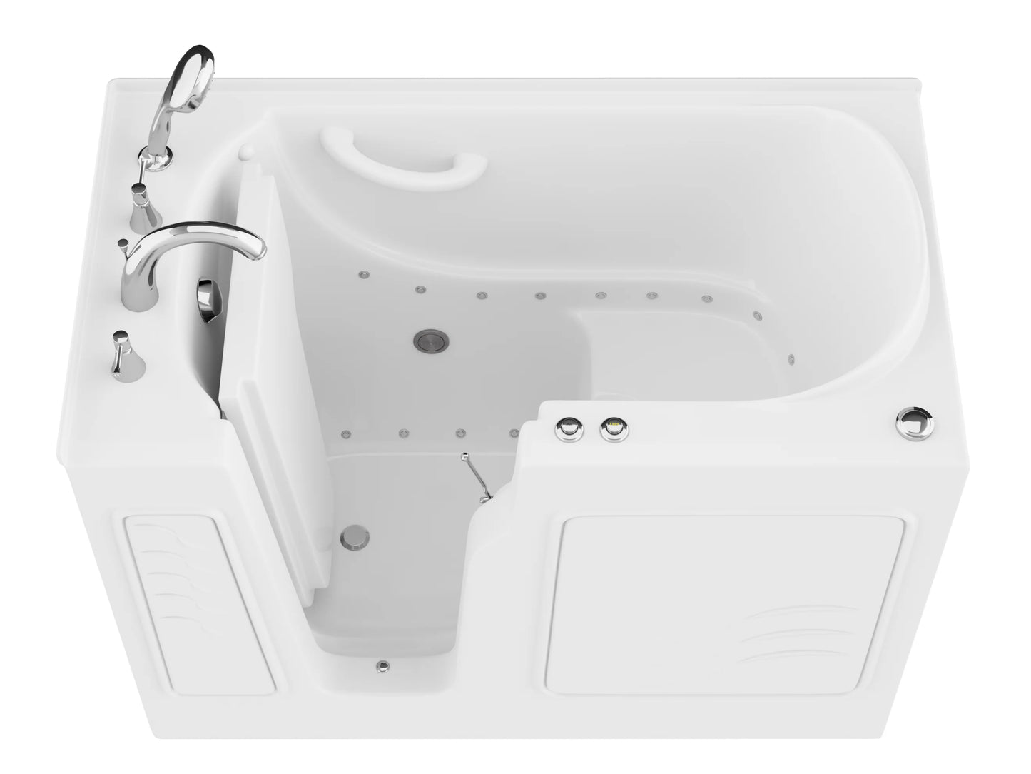 Coupe Series 29 in. x 52 in. Right Drain Quick Fill Walk-In Air Tub in White