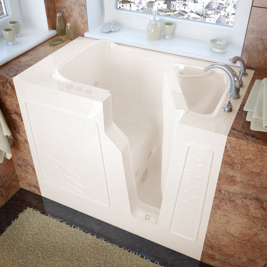 MediTub Walk-In bathtub with chrome faucet in white