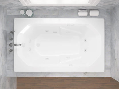Onyx Series 60 in. x 36 in. Rectangular Whirlpool Bathtub with Left Side Drain and V-Style Back Jets in Glossy White