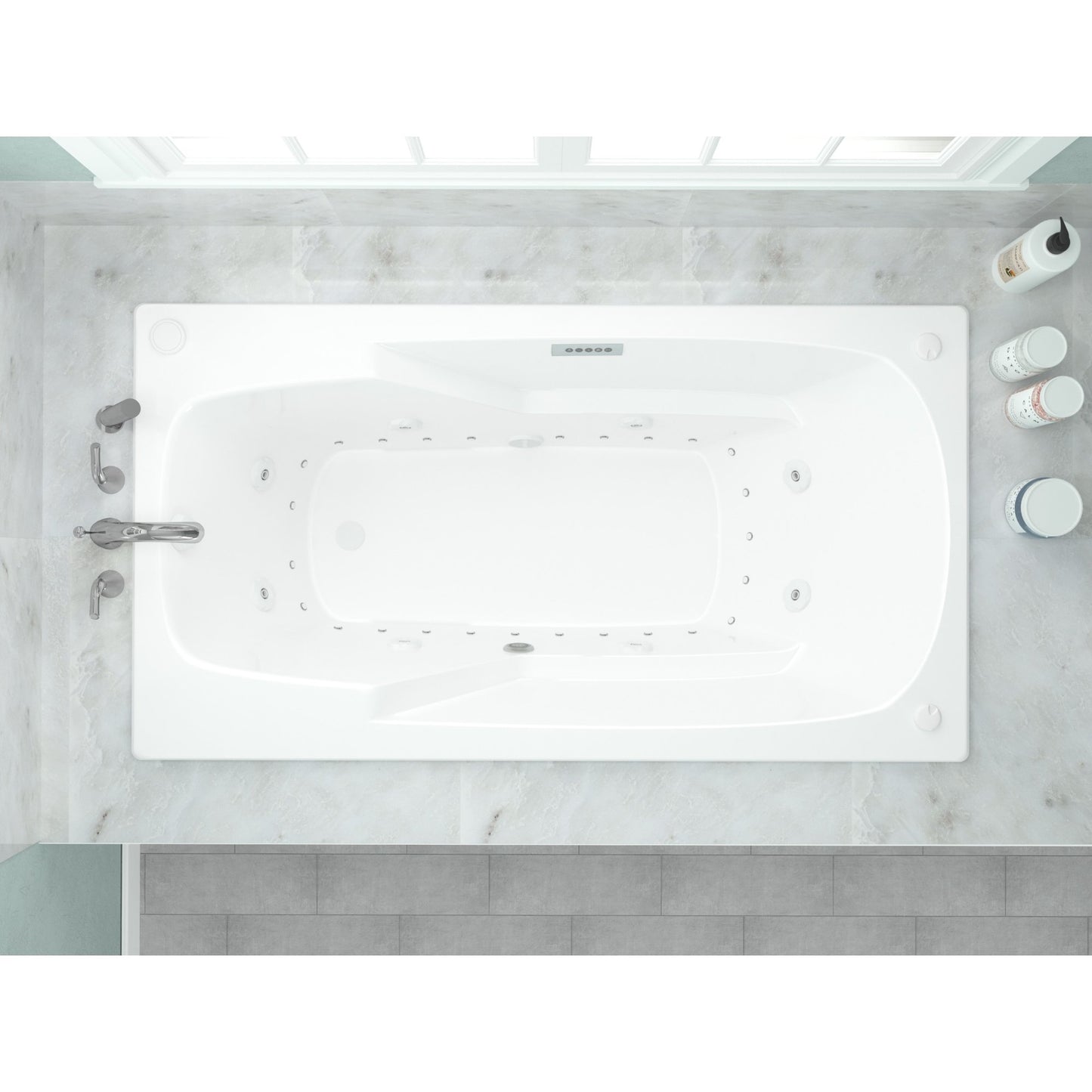 Eros 36 x 72 Rectangular Air & Whirlpool Jetted Bathtub with Reversible Drain