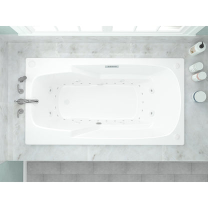 Eros 36 x 72 Rectangular Air and Whirlpool Jetted Bathtub in White with Reversible Drain