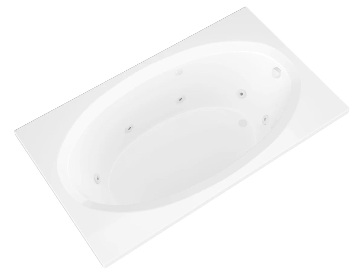 Vogue 84 in. x 43 in. Rectangular Whirlpool Bathtub with Left Side Drain and V-Style Back Jets in Glossy White