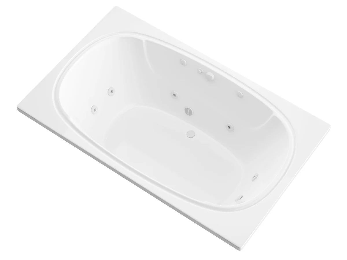 Charleston 48 x 78 Rectangular Whirlpool Jetted Bathtub with Reversible Drain