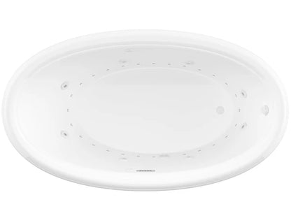 Petite 42 x 70  Oval Air and Whirlpool Jetted Bathtub with Right Drain in White