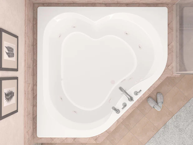 Cascade 60 in. x 60 in. Corner Whirlpool Jetted Bathtub with Right Drain in White
